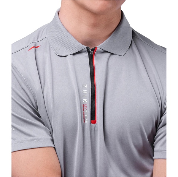 2025 Zhik Mens UVActive Short Sleeve Zip Polo ATP-0085-M-GRY - Grey
